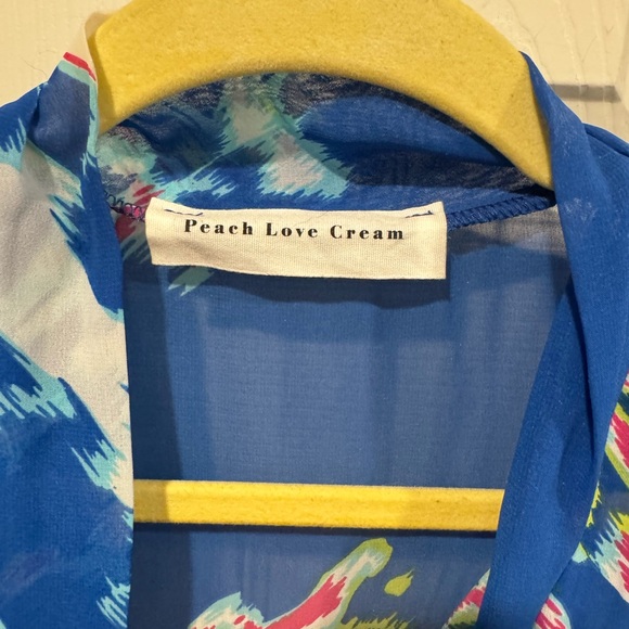 Sheer Peach Love Cream brand blouse - Picture 2 of 5